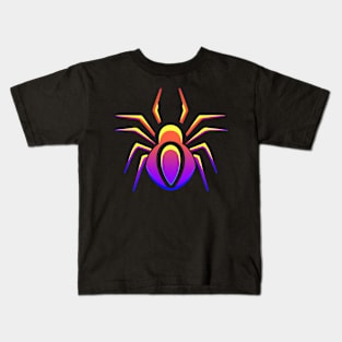 Big Halloween Spider Retro Colorful Kids T-Shirt